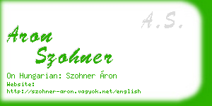 aron szohner business card